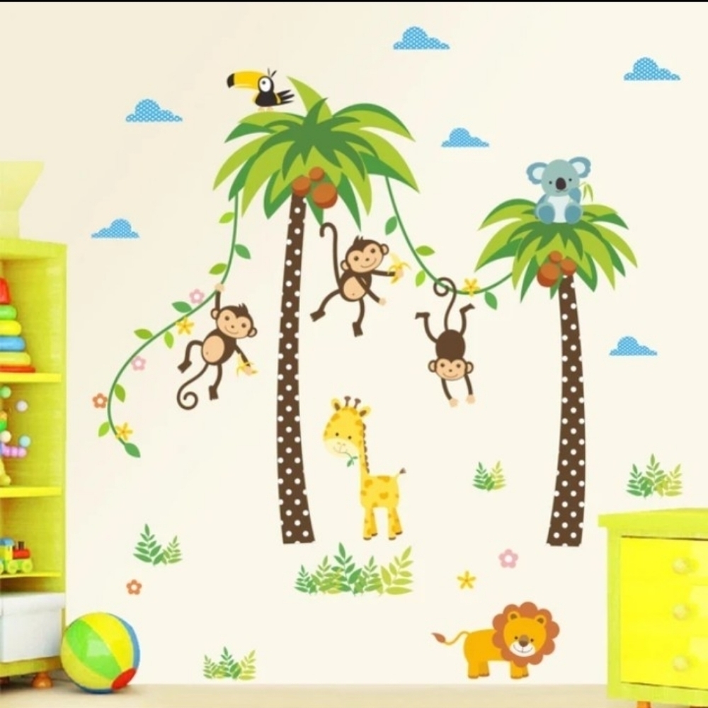 Zoo Art Wall Decorating Stickers. Great for Baby & Children's Room.